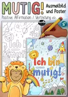 Vorschau - Mal- und Bastelvorlagen - Ich bin mutig! - Ausmalbild / Affirmation (Malbild + Mut-Poster) - Deckblatt