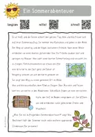 Vorschau - Arbeitsblätter - Lese-Hör-Text "Sommer" mit QR-Codes + Differenzierung - Deckblatt