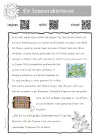 Vorschau - Arbeitsblätter - Lese-Hör-Text "Sommer" mit QR-Codes + Differenzierung - Seite 1