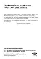 Vorschau - Test - Textkenntnistest zum Roman "Wolf" von Saša Stanišić mit Lösungen - Seite 1