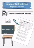 Vorschau - Arbeitsblätter - Exponentialfunktion - explizite Formel - Deckblatt
