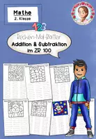 Vorschau - Arbeitsblätter - Rechenmalblätter Addition und Subtraktion | ZR 100 | Klasse 2 - Deckblatt