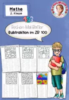 Vorschau - Arbeitsblätter - Rechenmalblätter Subtraktion Klasse 2 | ZR 100 - Deckblatt