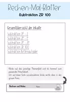 Vorschau - Arbeitsblätter - Rechenmalblätter Subtraktion Klasse 2 | ZR 100 - Seite 3