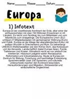 Vorschau - Mal- und Bastelvorlagen - Europa - Leseverstehen und Wortschatz - DaZ/DaF, Deutsch, Sachunterricht - Seite 1