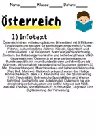 Vorschau - Mal- und Bastelvorlagen - Österreich - Leseverstehen und Wortschatz - DaZ/DaF, Deutsch, Sachunterricht - Seite 1
