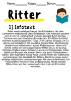 Vorschau - Mal- und Bastelvorlagen - Ritter - Leseverstehen und Wortschatz - DaZ/DaF, Deutsch, Sachunterricht - Seite 1