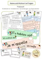 Vorschau - Arbeitsblätter - Französisch Name und Wohnort erfragen. - Deckblatt