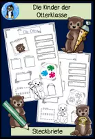 Vorschau - Arbeitsblätter - Steckbriefe Otterklasse 🦦 – Kennenlernmaterial Grundschule mit dem Klassentier Otter - Deckblatt