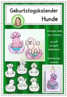 Vorschau - Mal- und Bastelvorlagen - Geburtstagskalender (editierbar) Klassentier "Hund" - Hundeklasse - Deckblatt