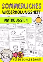 Vorschau - Arbeitsblätter - Wiederholungsheft Mathe Klasse 4 (Sommer) - Deckblatt