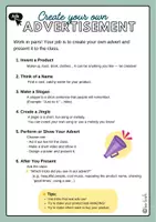 Vorschau - Arbeitsblätter - Englisch - Create your own advertisement - Seite 1
