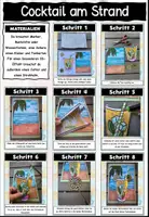 Vorschau - Mal- und Bastelvorlagen - 3D-Bildkarte Cocktail am Strand - Sommerliche Bastelvorlage - Seite 2