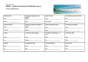 Vorschau - Arbeitsblätter - Bingo après les vacances de Pentecôte - Seite 2