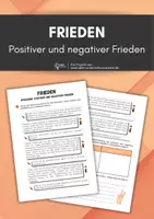 Vorschau - Arbeitsblätter - Frieden - positiver und negativer Frieden - Deckblatt