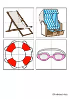 Vorschau - Spiele - 32 Mini-Puzzles mit Strand-Motiven 🦀 Krippe/Kita/ DaZ - Seite 1
