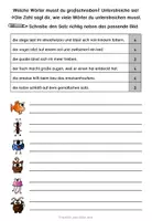 Vorschau - Arbeitsblätter - Groß- und Kleinschreibung differenziert üben - Tiere - Seite 1
