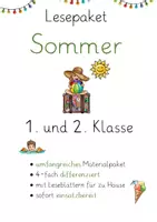 Vorschau - Unterrichtsreihen - Leseförderung "Sommer" Klasse 1 + 2 (differenziert) - Deckblatt
