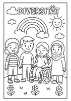 Vorschau - Arbeitsblätter - Ausmalbild: Diversität feiern - Seite 1