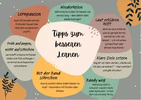 Vorschau - Poster - Tipps zum Lernen - Deckblatt