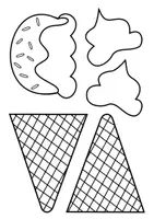 Vorschau - Mal- und Bastelvorlagen - XL-Eistüten basteln – Fensterbild, Girlande & Deko, Klasse 1, 2, 3, 4 - Seite 1