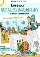 Vorschau - Spiele - Sommer Lesespur, Lesespurgeschichte Klasse 1, Klasse 2, Klasse 3, DaZ Leseaufgabe - Deckblatt