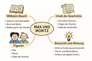 Vorschau - Arbeitsblätter - Arbeitsblatt "Max und Moritz" + Onlineübung & MP3 + Mindmap + Infografik - Seite 2