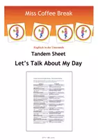 Vorschau - Arbeitsblätter - Let‘s Talk About My Day (Tandem Activity) - Deckblatt