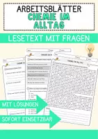 Vorschau - Arbeitsblätter - Chemie im Alltag Arbeitsblätter mit Fragen + Lösungen Lesetext - Deckblatt