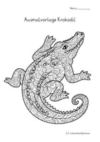 Vorschau - Arbeitsblätter - 15 Krokodil Mandalas – Ausmalbilder ab 1. Klasse 🐊 - Seite 1