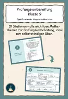 Vorschau - Arbeitsblätter - Lerntheke: Vorbereitung Prüfung Klasse 9 - Wiederholung - Deckblatt