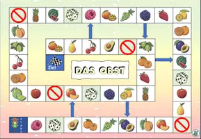 Vorschau - Spiele - Brettspiel Spielplan "Das Obst" DaZ / DaF/ Deutsch - Seite 1