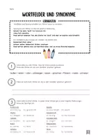Vorschau - Arbeitsblätter - Wortfelder und Synonyme - Deckblatt