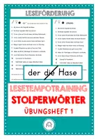 Vorschau - Stundenentwürfe - Lesetraining. Lesetempo steigern. Blitzlesen. Stolperwörter. Übungsheft 1 - Deckblatt