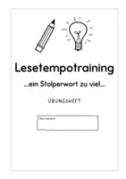 Vorschau - Stundenentwürfe - Lesetraining. Lesetempo steigern. Blitzlesen. Stolperwörter. Übungsheft 1 - Seite 1