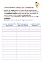 Vorschau - Arbeitsblätter - Fehlerwörter trainieren (Rechtschreibübung) - Seite 1