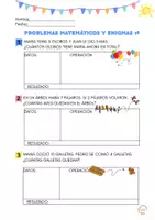 Vista previa - Hojas de trabajo - PROBLEMAS Y ENIGMAS MATEMÁTICOS CICLO INICIAL - página 1
