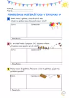 Vista previa - Hojas de trabajo - PROBLEMAS Y ENIGMAS MATEMÁTICOS CICLO INICIAL - página 3
