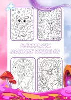 Voorbeeld - Kleurboek : thema magische werelden - Voorblad