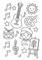 Voorbeeld - Kleurplaten: thema muziek en kunst - Pagina 2
