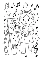 Voorbeeld - Kleurplaten: thema muziek en kunst - Pagina 3