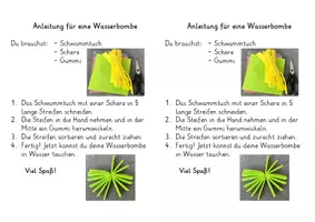 Vorschau - Mal- und Bastelvorlagen - Anleitung für Wasserbombe (Sommeraktivität, Feriengruß) - Seite 1