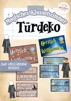 Vorschau - Mal- und Bastelvorlagen - Magisches Klassenzimmer | Türdeko Zauberer & Klassenzimmerdeko | Klassenraum - Deckblatt