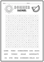 Vorschau - Arbeitsblätter - Suchsel Sommer & kreatives Schreiben Klasse 5/6 - Seite 1