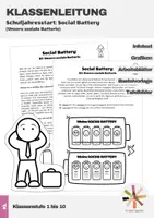 Vorschau - Arbeitsblätter - Klassenleitung: Schuljahresstart - Social Battery (Unsere soziale Batterie) - Deckblatt