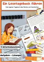 Vorschau - Arbeitsblätter - Ein Lesetagebuch führen – Lesestrategie - Deckblatt