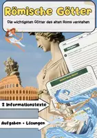 Vorschau - Arbeitsblätter - Römische Götter Übersicht - Aufgaben, Bedeutung & Tempel - Deckblatt
