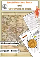 Vorschau - Arbeitsblätter - Weströmisches Reich und Oströmisches Reich erklärt - Deckblatt