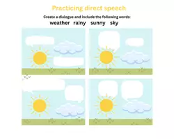 Vorschau - Arbeitsblätter - Practicing direct speech - weather comic - Seite 1