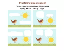 Vorschau - Arbeitsblätter - Practicing direct speech - weather comic - Deckblatt
